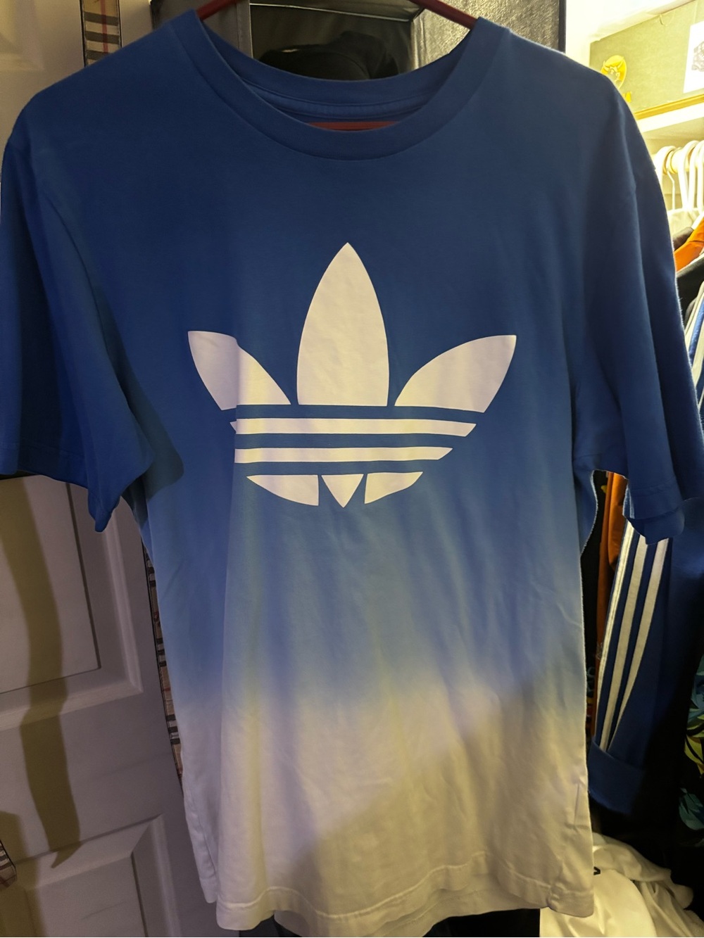 adidas Blue to White Ombre Trefoil Tee